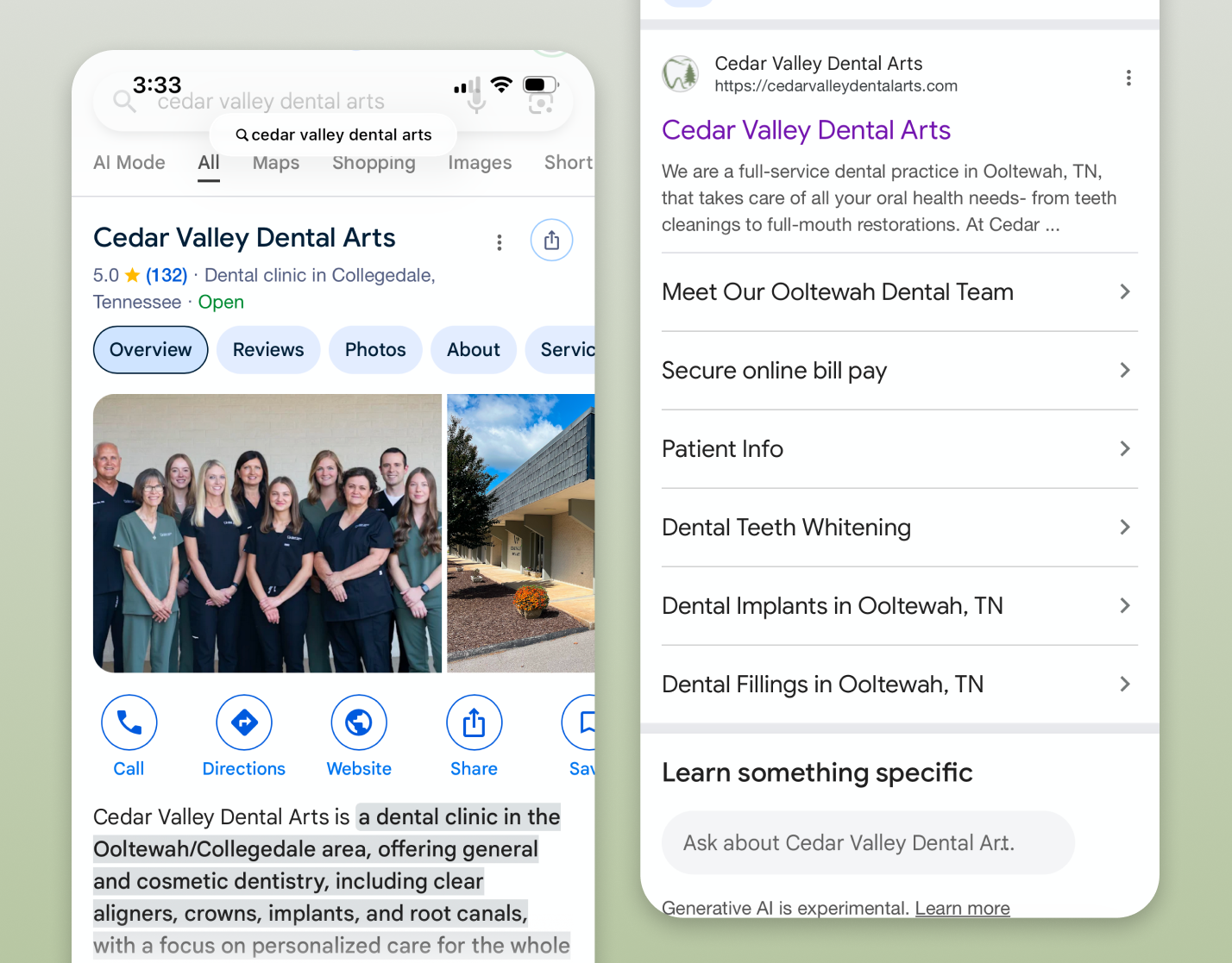 Cedar Valley Dental Arts SEO