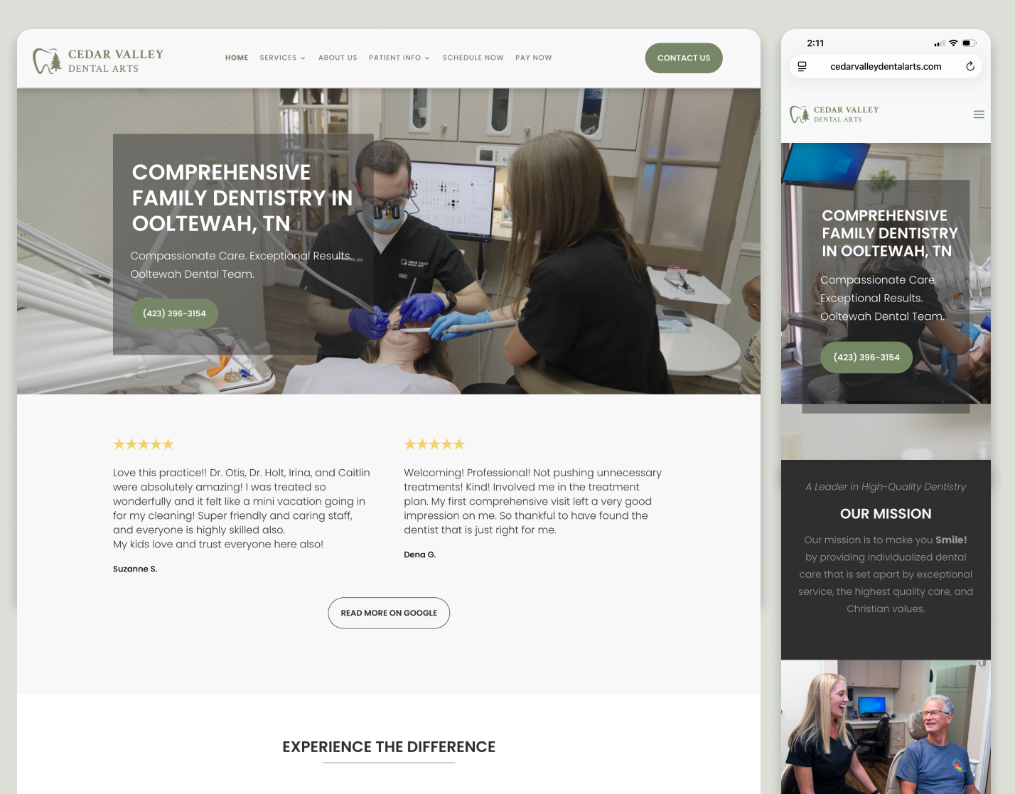 Cedar Valley Dental Arts Website