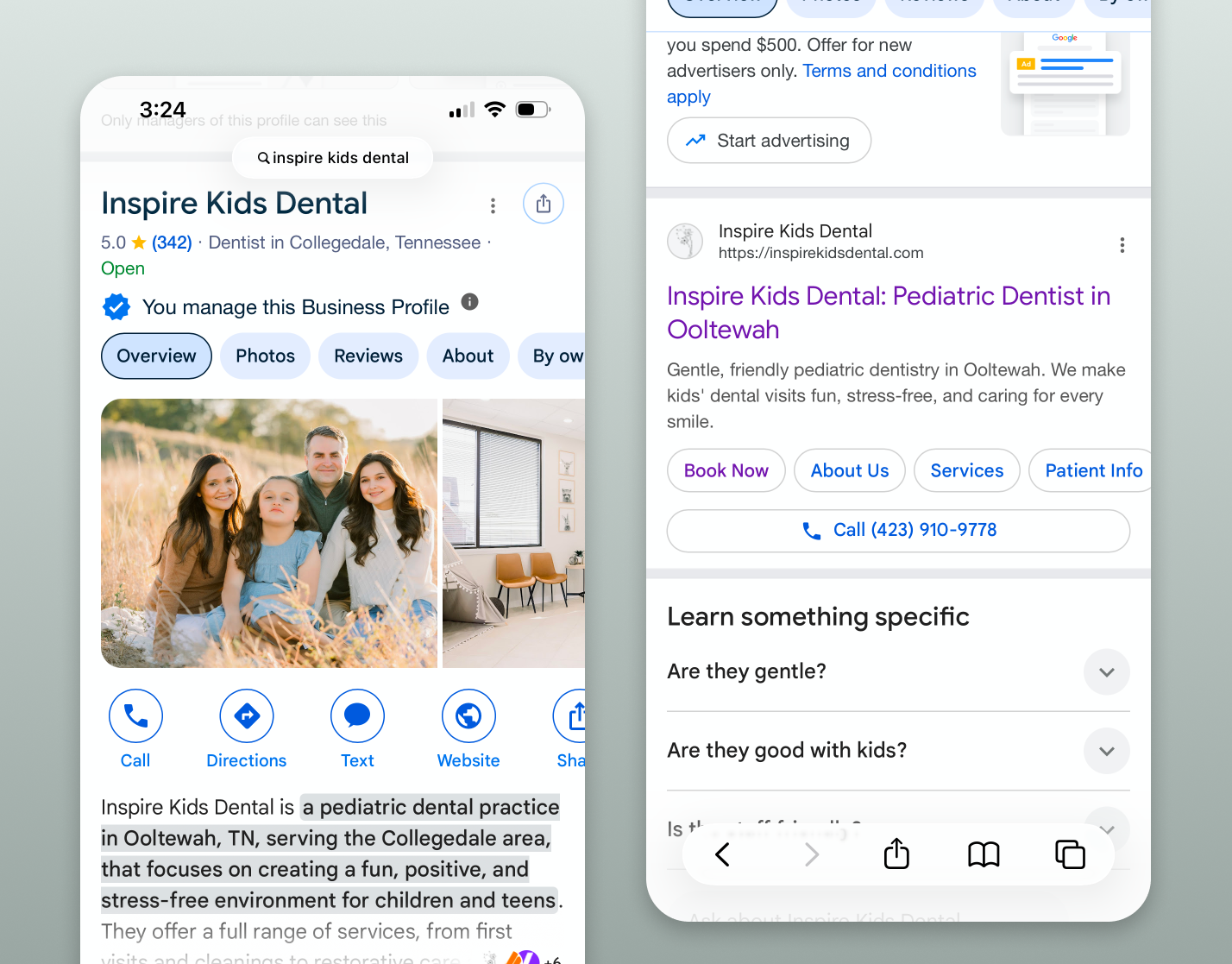 Inspire Kids Dental SEO
