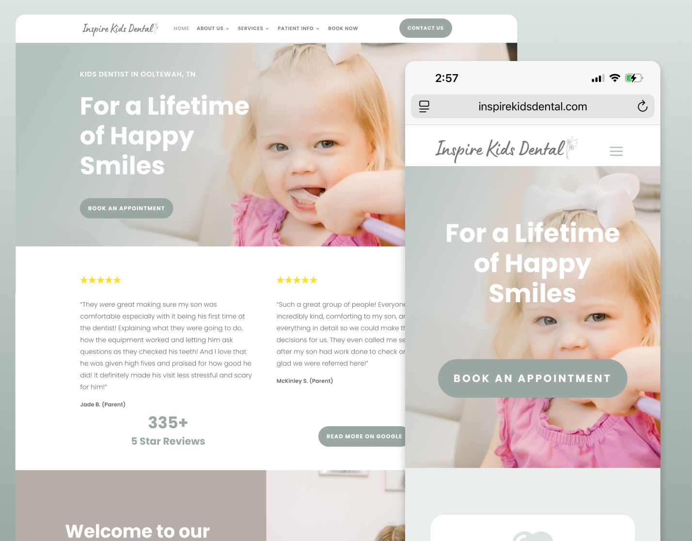 Inspire Kids Dental Website